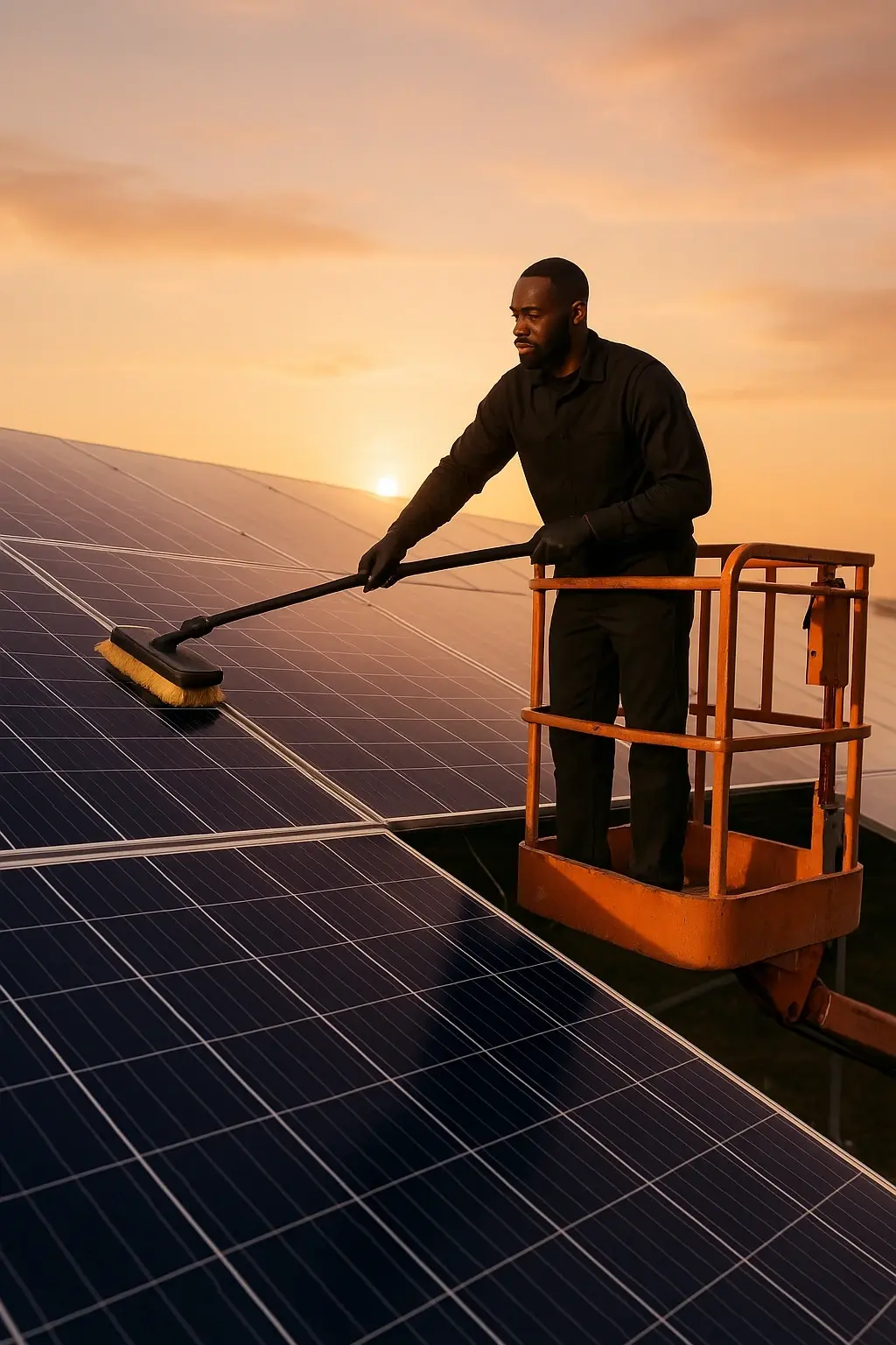 Nettoyage professionnel de panneaux solaires